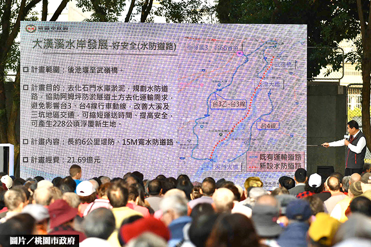 桃園市長,鄭文燦,鳶山堰,築堤防護,聚落環境改善