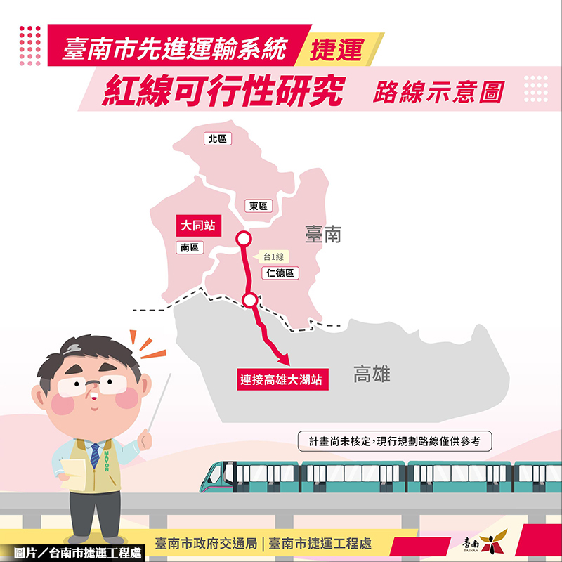 台南捷運紅線啟動可行性研究 串聯南二都生活圈